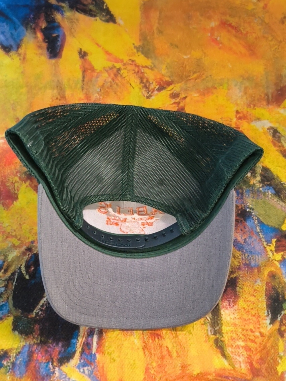 Abel's Tackle Goods Embroidered Logo Trucker Mesh Hat Cap Osfm View 3